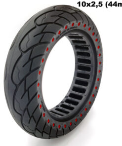 Lehká plná pneumatika  10x2,5 - červené puntíky (ráfky 44mm)